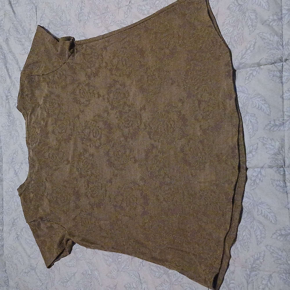 Simply Vera Vera Wang Short Sleeve Top in Olive Green Size M - Picture 8 of 10